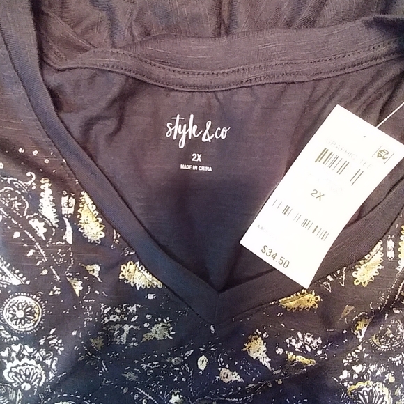 Style & Co women's graphic tee Sz 2X - Picture 5 of 6